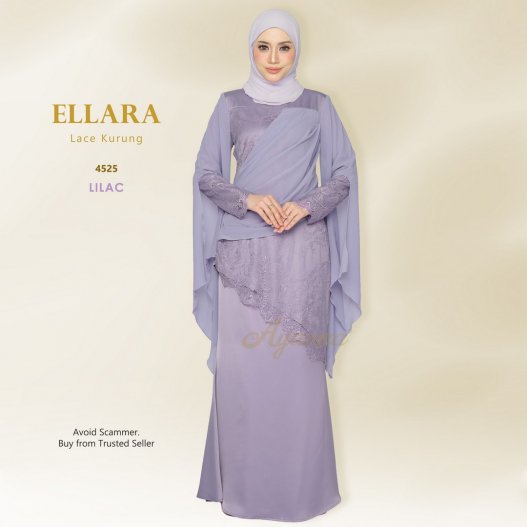 Ellara Lace Kurung 4525 (Lilac)