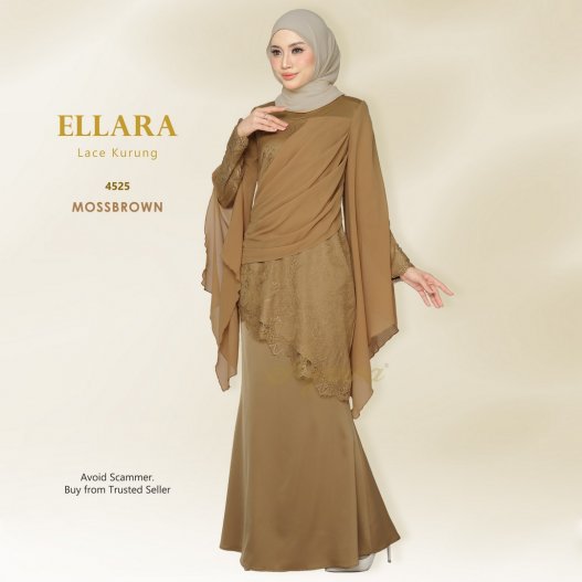 Ellara Lace Kurung 4525 (MossBrown)