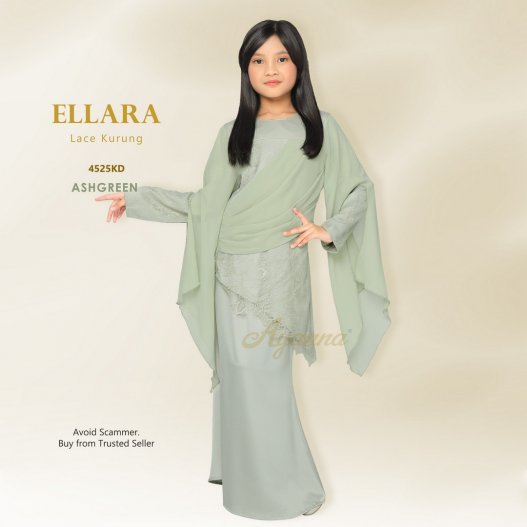 Ellara Lace Kurung 4525KD (AshGreen) 