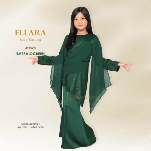 Ellara Lace Kurung 4525KD (EmeraldGreen) 