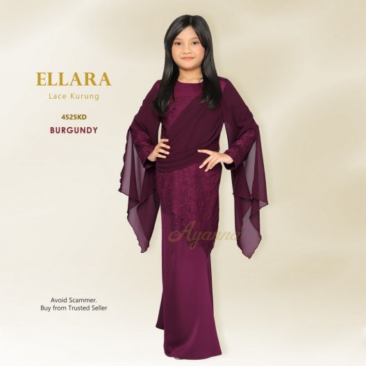 Ellara Lace Kurung 4525KD (Burgundy) 