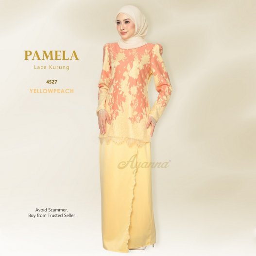 Pamela Lace Kurung 4527 (YellowPeach)