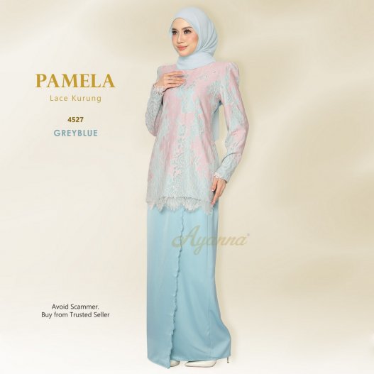 Pamela Lace Kurung 4527 (GreyBlue)