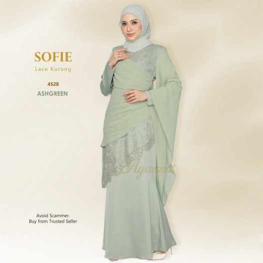 Sofie Lace Kurung 4528 (AshGreen) 