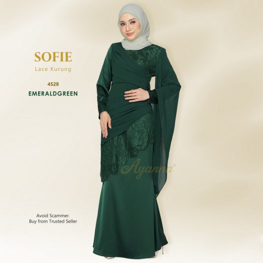 Sofie Lace Kurung 4528 (EmeraldGreen) 