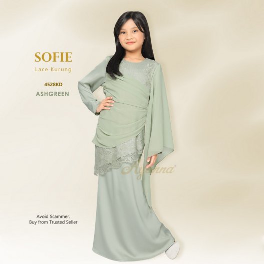 Sofie Lace Kurung 4528KD (AshGreen) 