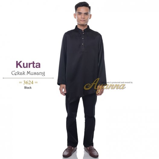 Kurta Cekak Musang 3624 (Black) 