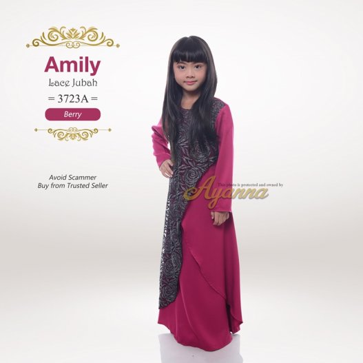Amily Lace Jubah 3723A (Berry) 