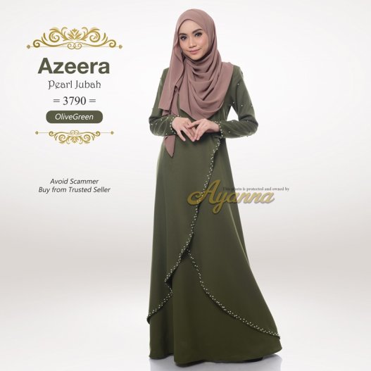 jubah olive green
