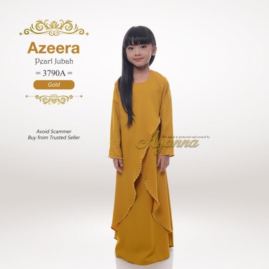 Azeera Pearl Jubah 3790A (Gold) 