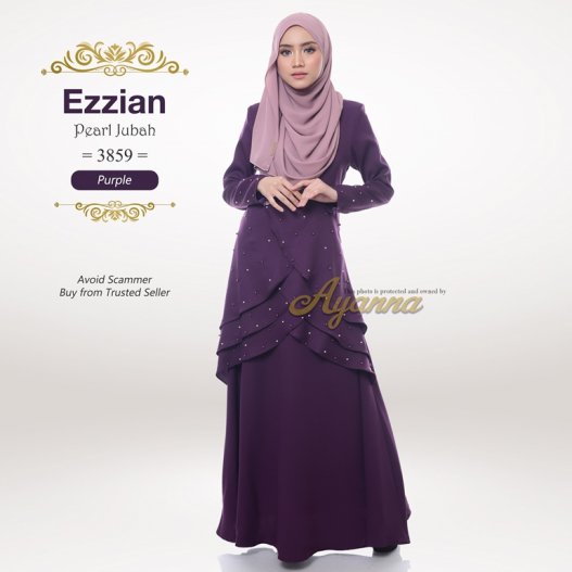 Ezzian Pearl Jubah 3859 (Purple) 