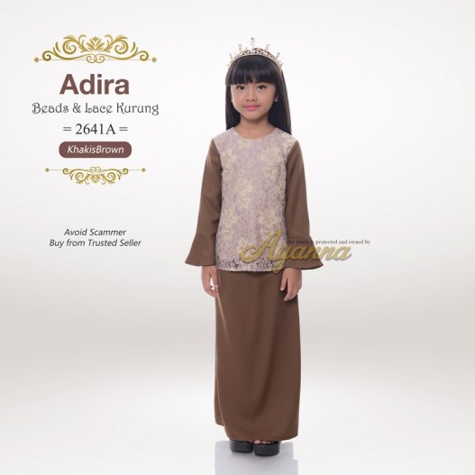 Adira Beads & Lace Kurung 2641A (KhakisBrown) 