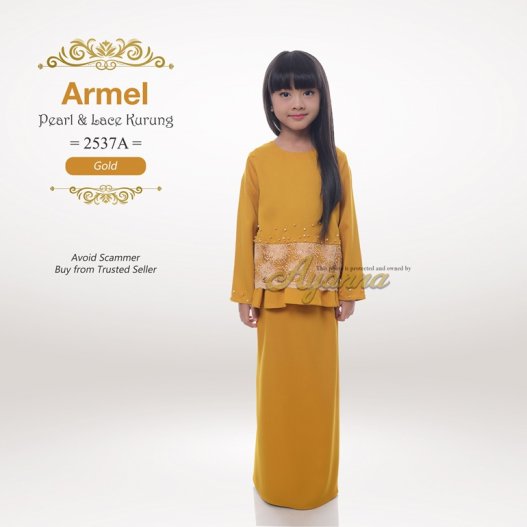 Armel Pearl & Lace Kurung 2537A (Gold) 