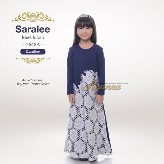 Saralee Lace Jubah 2648A (DarkBlue) 