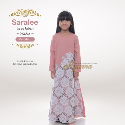 Saralee Lace Jubah 2648A (DustyPink) 