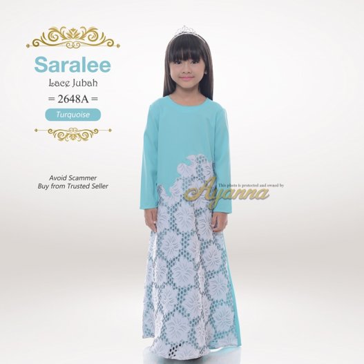 Saralee Lace Jubah 2648A (Turquoise) 