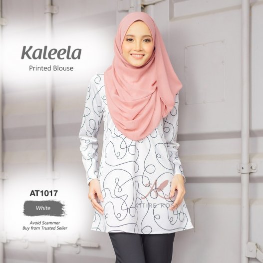 Kaleela Printed Blouse AT1017 (White) 