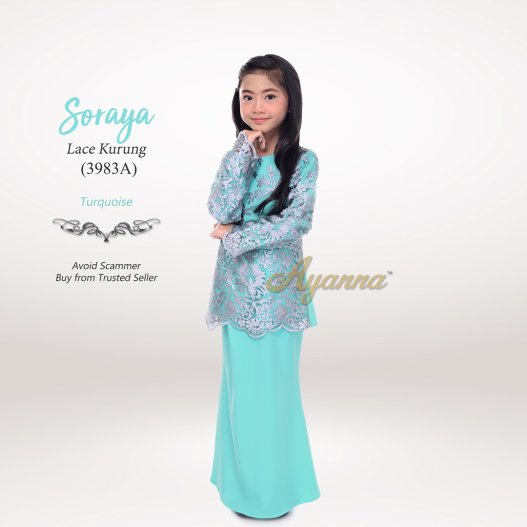 Soraya Lace Kurung 3983A (Turquoise) 