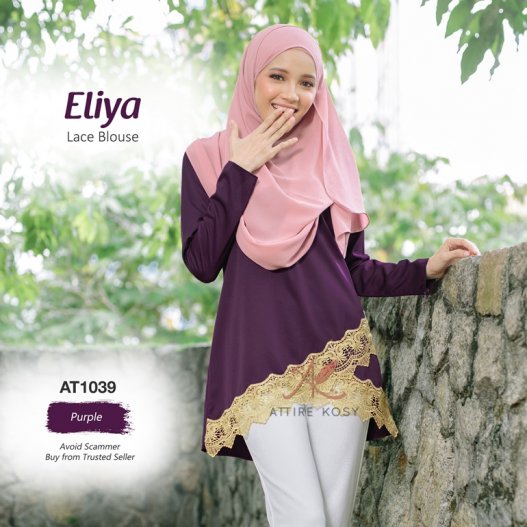 Eliya Lace Blouse AT1039 (Purple) 