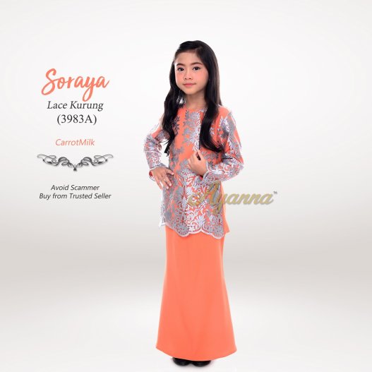 Soraya Lace Kurung 3983A (CarrotMilk) 