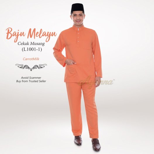 Baju Melayu Cekak Musang L1001-1 (CarrotMilk)
