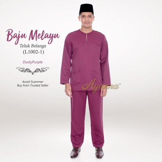 Baju Melayu Teluk Belanga L1002-1 (DustyPurple) 