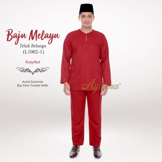 Baju Melayu Teluk Belanga L1002-1 (RubyRed) 