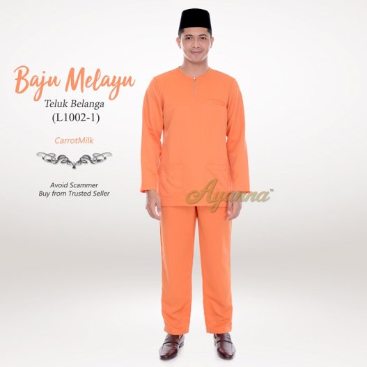 Baju Melayu Teluk Belanga L1002-1 (CarrotMilk) 