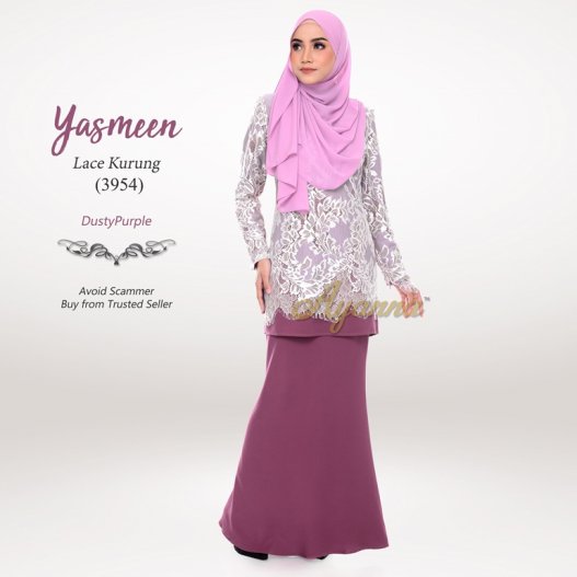 Yasmeen Lace Kurung 3954 (DustyPurple) 