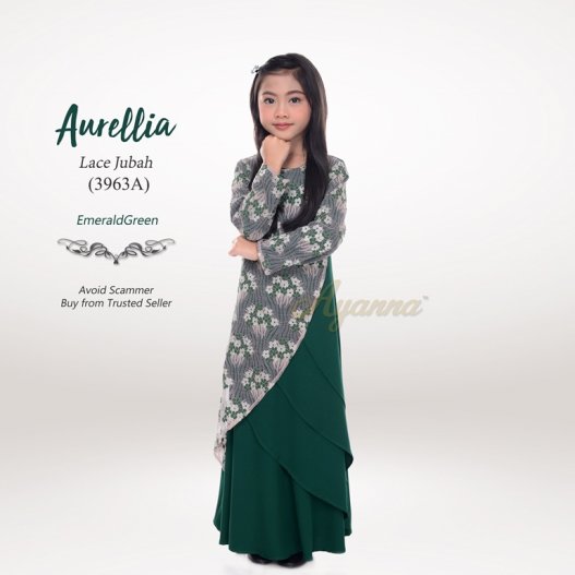 Aurellia Lace Jubah 3963A (EmeraldGreen) 