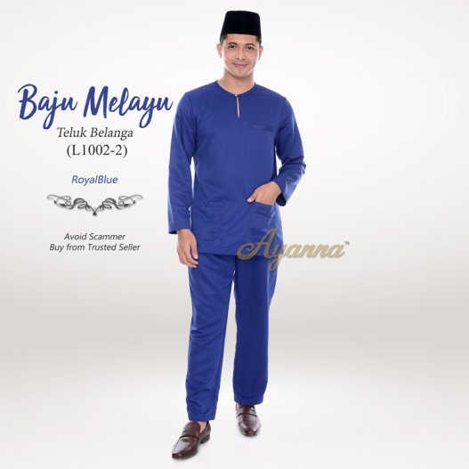 Baju Melayu Teluk Belanga L1002-2 (RoyalBlue) 