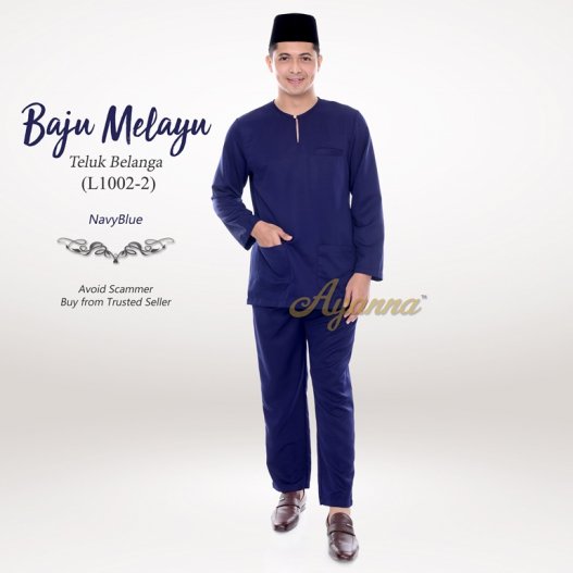 Baju Melayu Teluk Belanga L1002-2 (NavyBlue) 