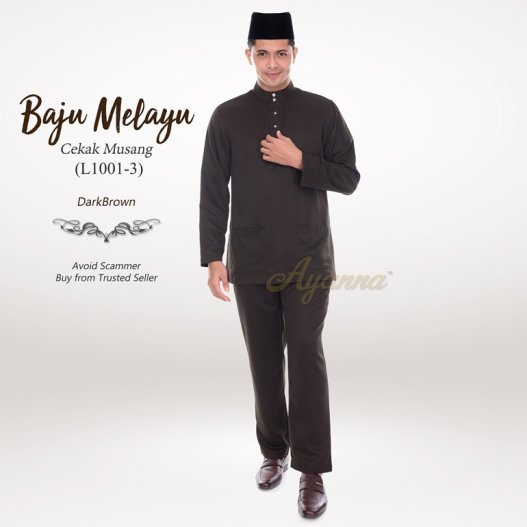 Baju Melayu Cekak Musang L1001-3 (DarkBrown)