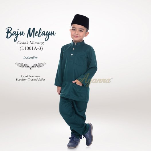 Baju Melayu Cekak Musang L1001A-3 (Indicolite) 