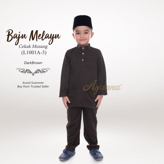 Baju Melayu Cekak Musang L1001A-3 (DarkBrown)