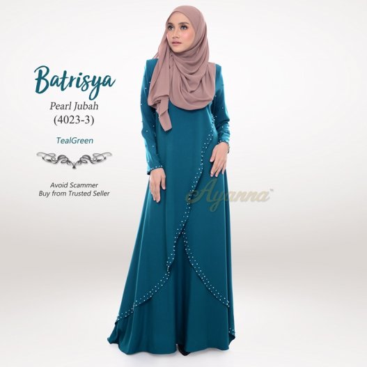 Batrisya Pearl Jubah 4023-3 (TealGreen) 