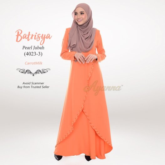 Batrisya Pearl Jubah 4023-3 (CarrotMilk) 