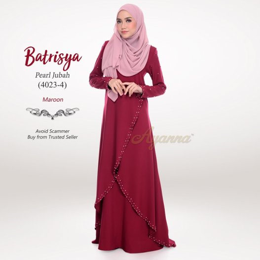 Batrisya Pearl Jubah 4023-4 (Maroon) 