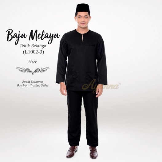 Baju Melayu Teluk Belanga L1002-3 (Black) 