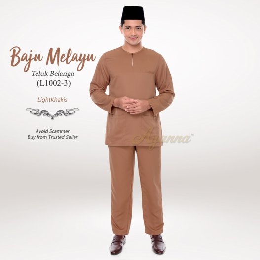 Baju Melayu Teluk Belanga L1002-3 (LightKhakis) 