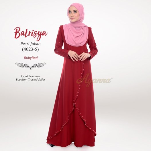 Batrisya Pearl Jubah 4023-5 (RubyRed) 