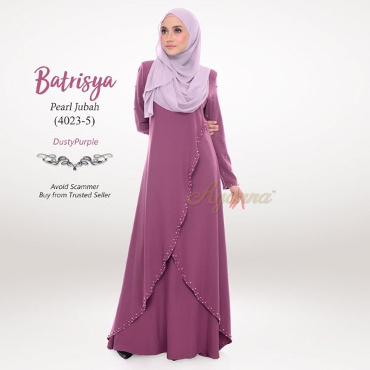 Batrisya Pearl Jubah 4023-5 (DustyPurple) 