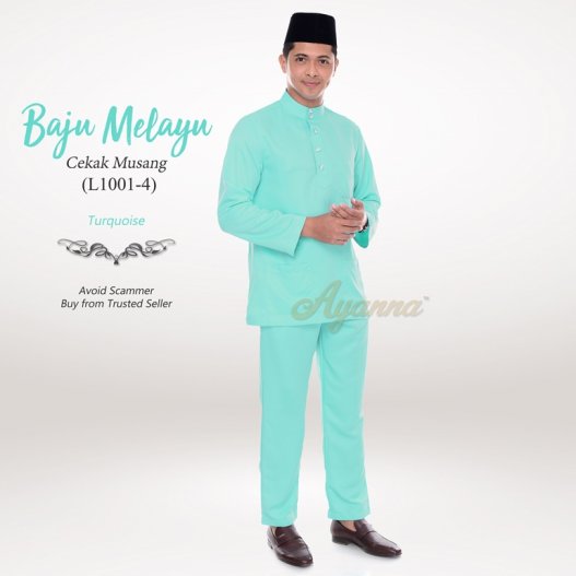 Baju Melayu Cekak Musang L1001-4 (Turquoise) 