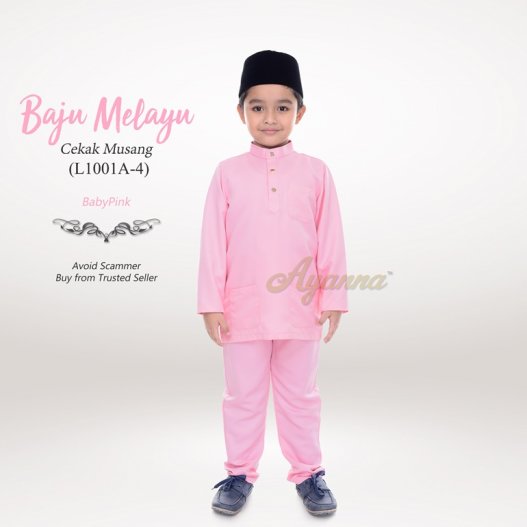 Baju Melayu Cekak Musang L1001A-4 (BabyPink) 