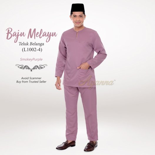 Baju Melayu Teluk Belanga L1002-4 (SmokeyPurple) 