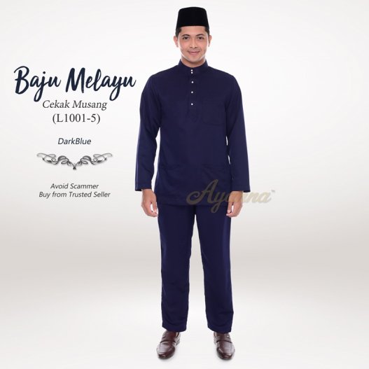 Baju Melayu Cekak Musang L1001-5 (DarkBlue)