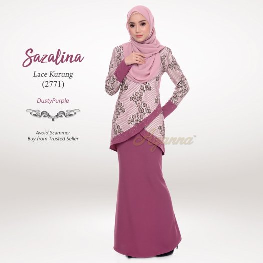 Sazalina Lace Kurung 2771 (DustyPurple) 