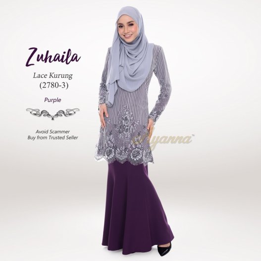Zuhaila Lace Kurung 2780-3 (Purple) 