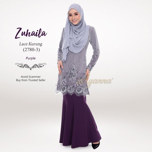 Zuhaila Lace Kurung 2780-3 (Purple)