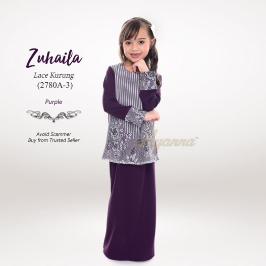 Zuhaila Lace Kurung 2780A-3 (Purple)